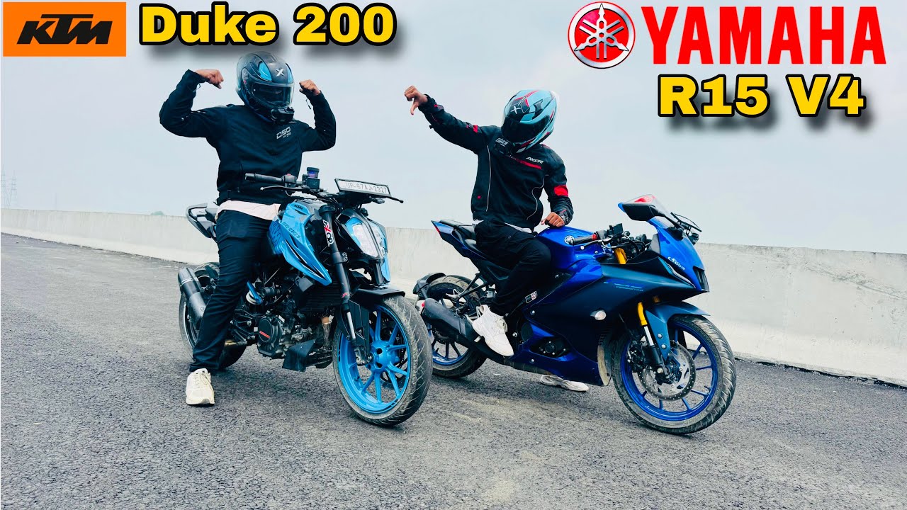 Yamaha R15 V4 VS KTM Duke 200 | Aerodynamics vs Extra Power!! 2025 DRAG RACE￼