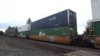 (NB) UP Priority Z-Intermodal Train passes through the Thomsen Road Southeast Railroad Crossing.