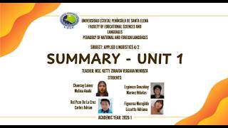 GROUP 4 - VIDEO PRESENTATION SUMMARY UNIT 1