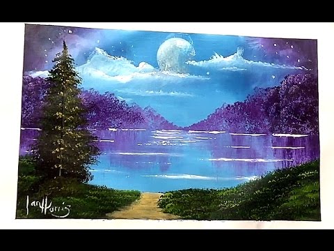 48 Moon Over Lake For Beginners Youtube