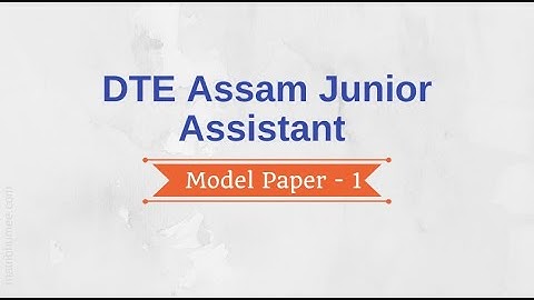 DTE Assam Junior Assistant Model Paper | Part -1 | Matribhumee