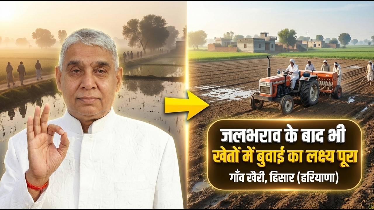 गाँव खैरी, हिसार (हरियाणा) में जलभराव के बाद भी खेतों में बुवाई का लक्ष्य पूरा || Village Kheri