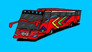 MENGGAMBAR BUS MALAM MERAH PEMBERANI||MENGGAMBAR BUS||BUS MALAM