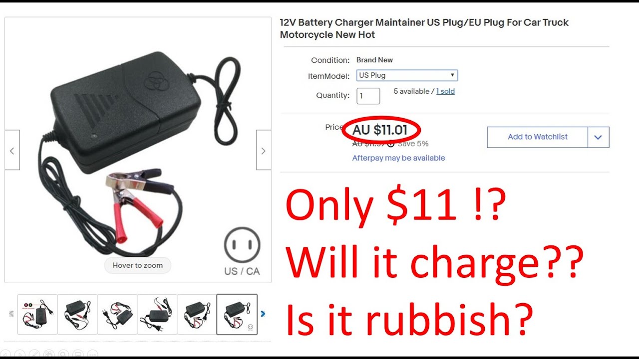 Review of 11 Ebay Car Battery Charger. Will it charge? YouTube