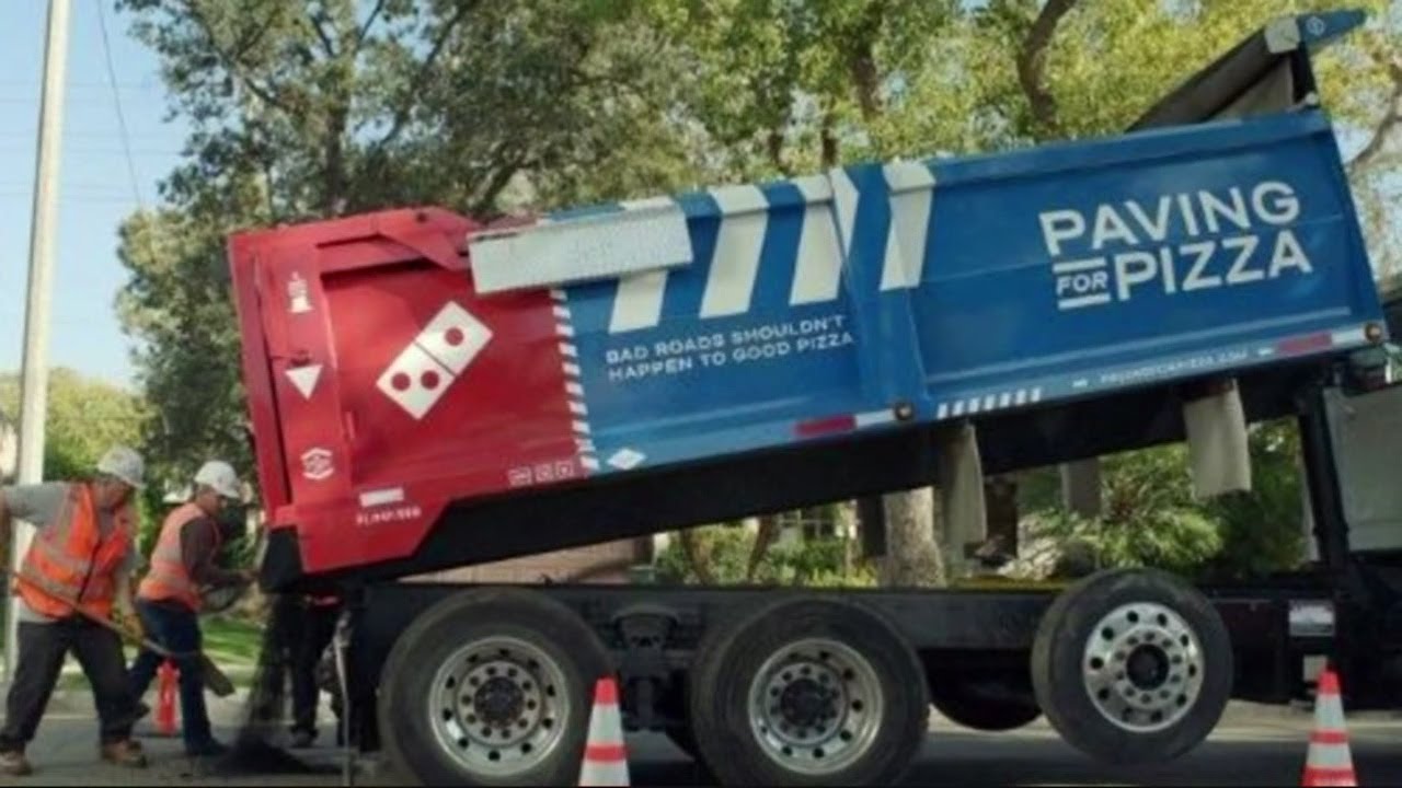 Domino's Paving for Pizza campaign YouTube