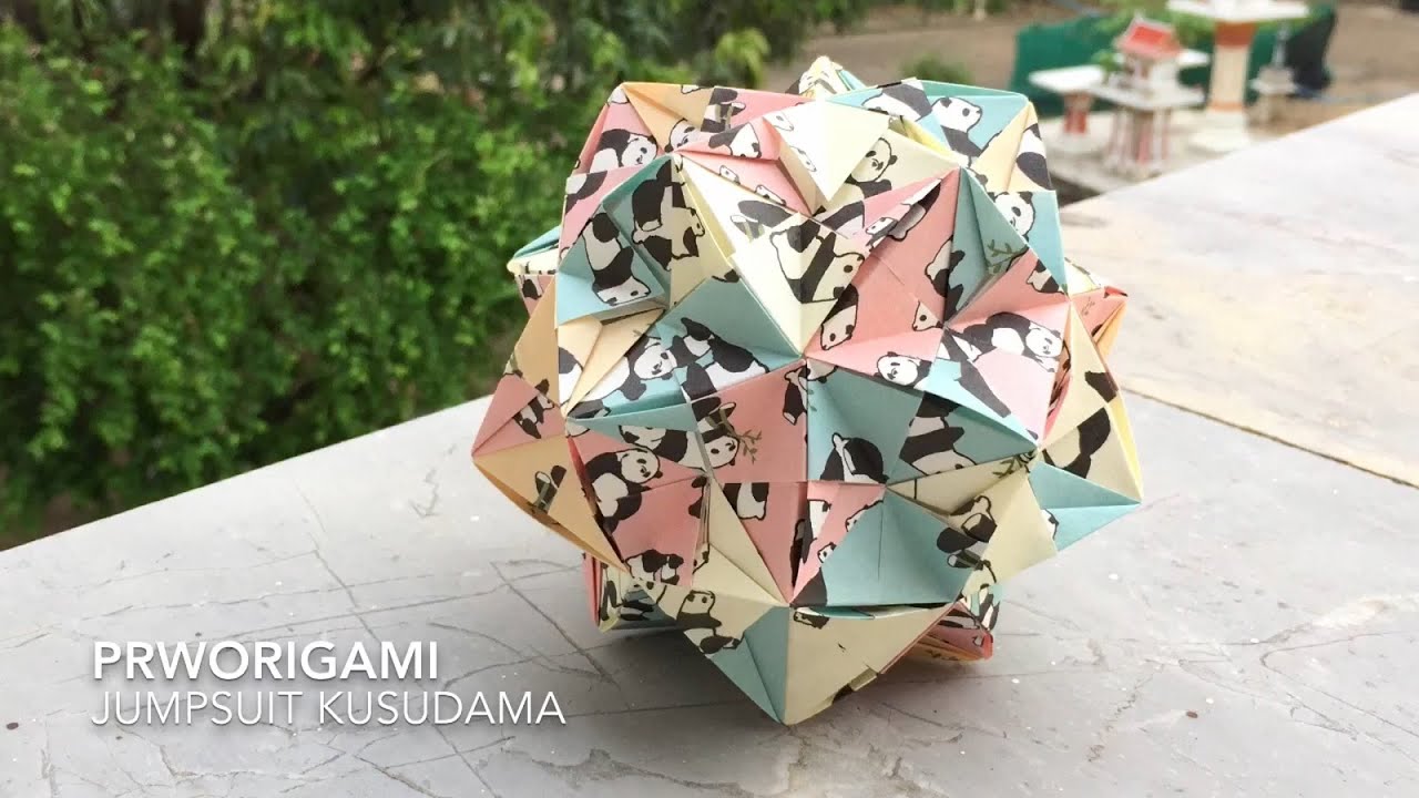 Jumpsuit Kusudama - PrwOrigami Folding Tutorial 【くす玉・折り紙】