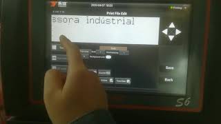 M8 series CIJ printer use portuguese language to edit text and print effect