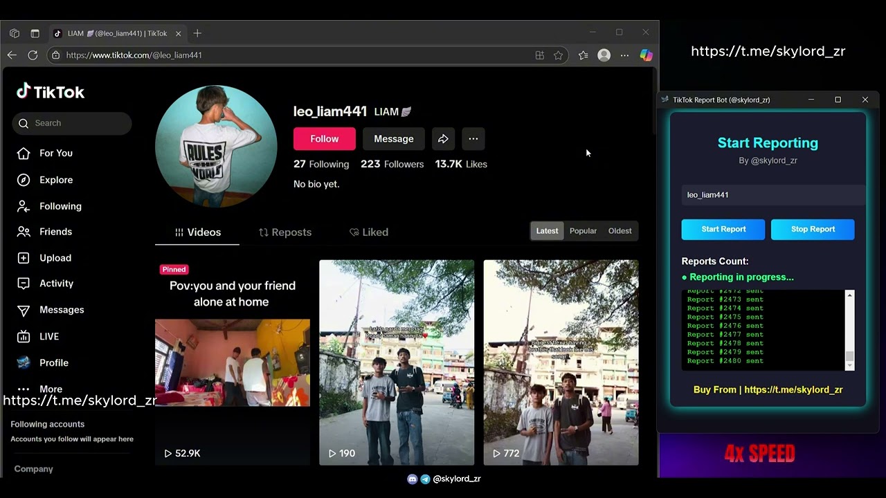 This TikTok Report Bot Can Takedown Any TikTok Account Quickly !!