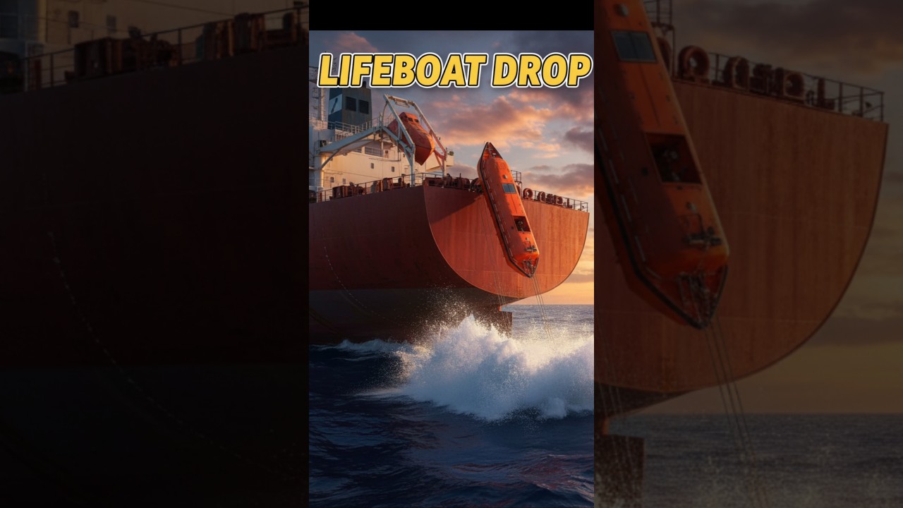 Free Fall Lifeboat Drop from Height 😱 | Real Ship Safety Drill