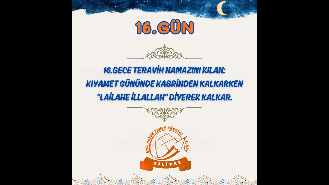 RAMAZAN I ŞERİF 16