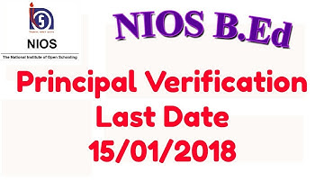 437. NIOS PDPET, Principal Verification with in 15/01/2018