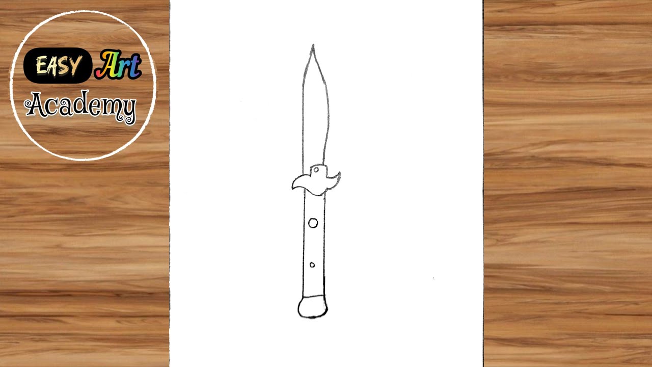 How to draw knife in easy way || easy chaku drawing 