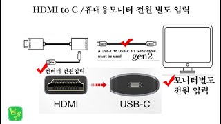 Hdmi to USB C(gen2) 휴대용모니터(C타입) HDMI노트북 연결하기 대전 세종 충남 네트워크전산