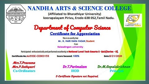 National Level E-Quiz on Tech Smarta