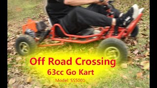 63cc 2 Stroke Gas Powered Go Kart on Off Road Crossing Performance