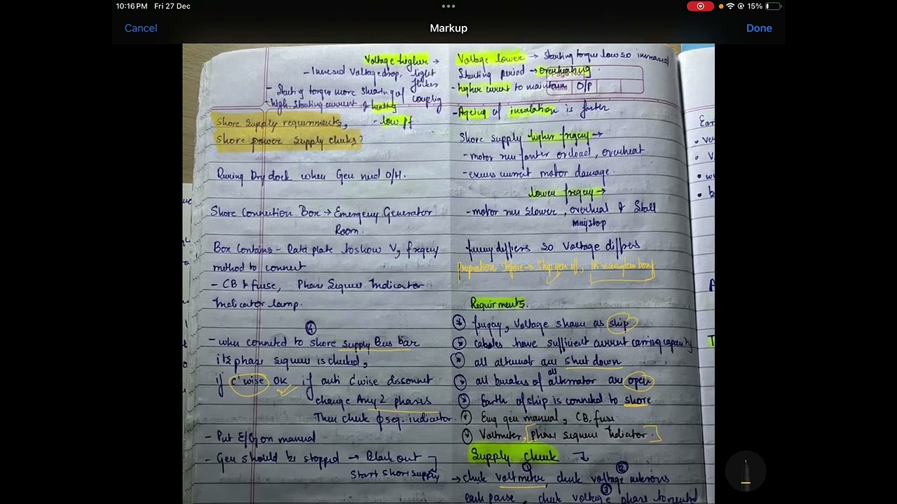 Ship shore supply connection requirements and preparation