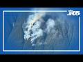 Fire burning near Mount Olympus