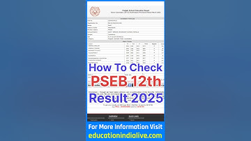 PSEB 12 Result 2025 Kaise Dekhe ? How To Check PSEB 12th Result 2025