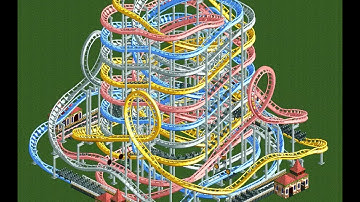 [OpenRCT2] 4 Identical Twister Coasters Interlock and Syncronize - 2 (and now I have the track file)