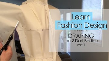 Fashion Draping ~ Draping the Front Bodice - Part 1~ Learn FASHION DESIGN Online.