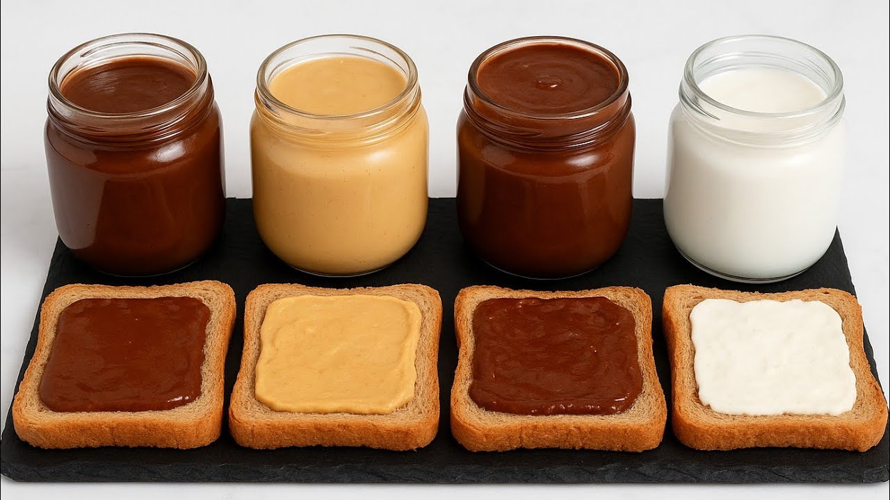 4 وصفات صحية لدهن الخبز🍞 ينفعوك للمدرسة وفطور الصباح مستحيل تصدقي النتيجة 