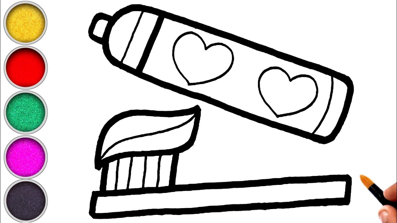 How to Draw Toothbrush and Toothpaste Easy Step by Step Easy Drawing