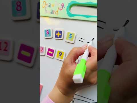 Дитяча двостороння дошка для малювання, магнітний мольберт для дитини з українським алфавітом, розвиваюча дошка для малювання, видео 1