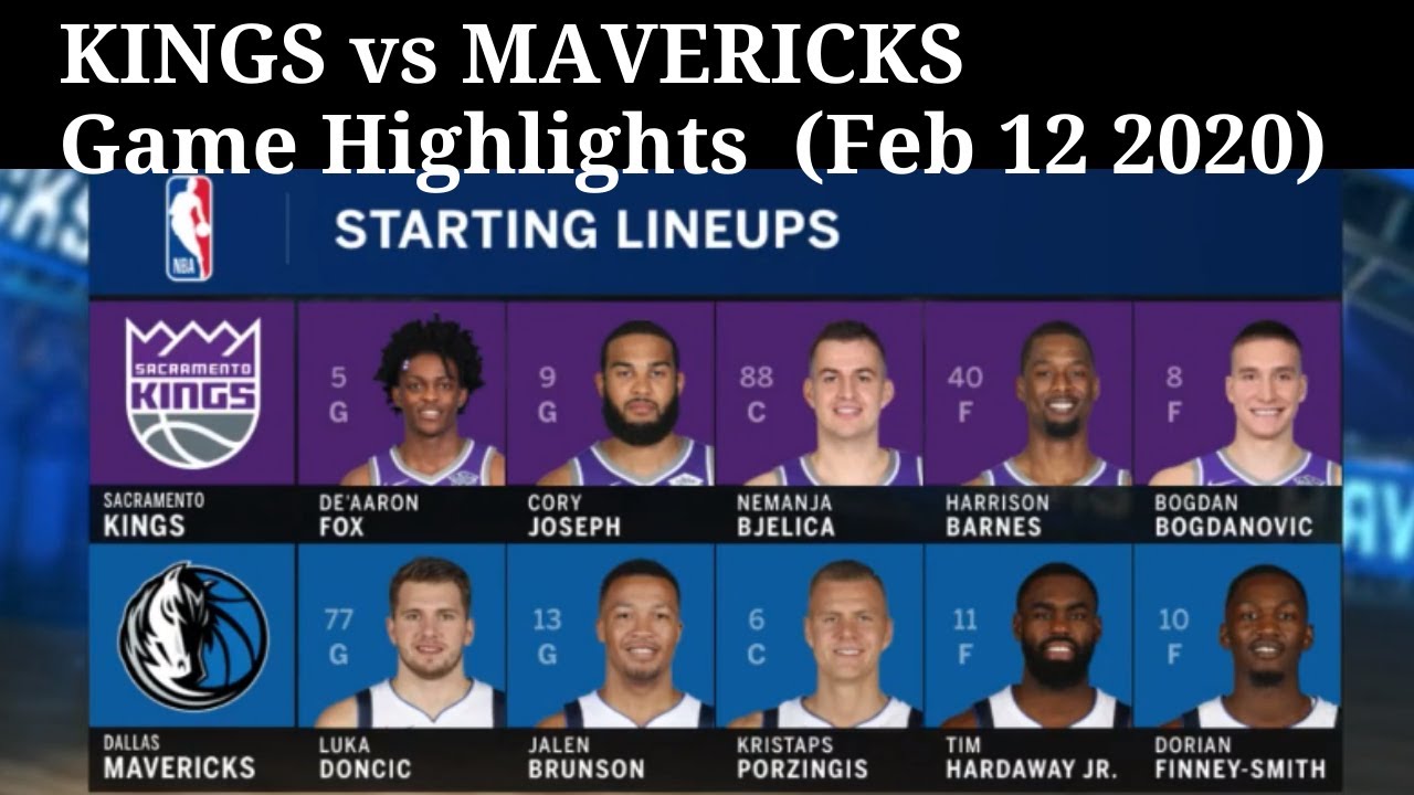 NBA Game Highlights Kings Vs Mavericks (Feb 12 2020) YouTube