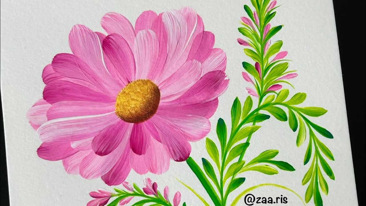 👌💯✅STRESS BUSTER VIDEO 🫶 Watch me paint gorgeous flowers with soothing strokes and vibrant acrylic 🎨