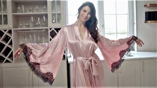 Long Pink Satin Robe 2023 - Mia Amore