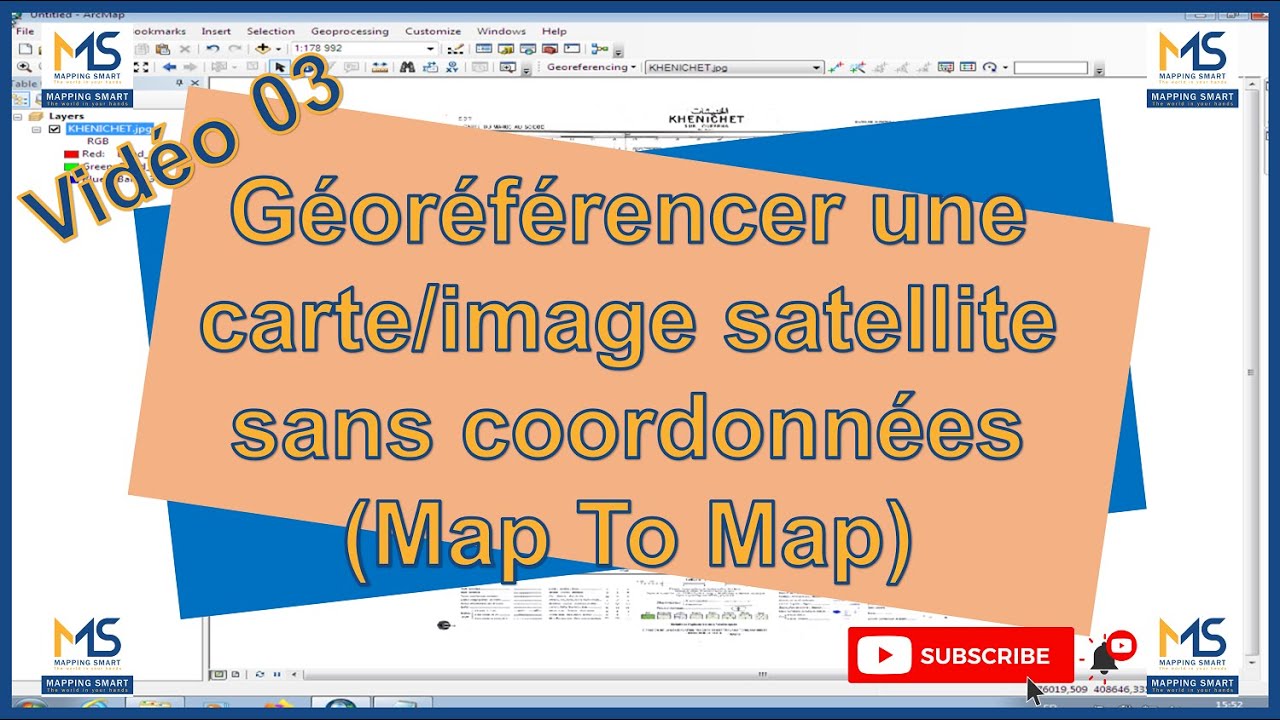 ArcGIS 03: Géoréférencer une carte/image sans coordonnées (Map To Map)