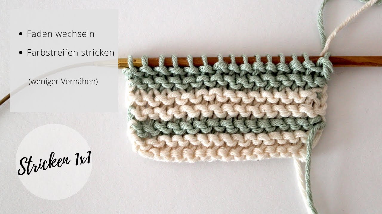 Stricken 1x1 - Farbstreifen stricken