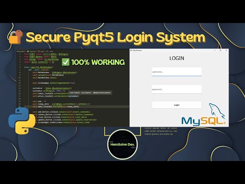Create a Secure Login System with PyQt5 QtDesigner Python GUI Tutorial for Beginners