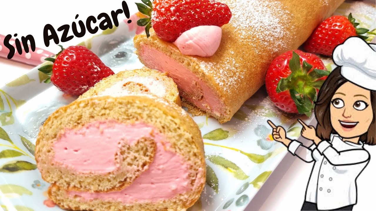 Rollo de fresas| Brazo de Gitano o Reina de fresas| Niño Envuelto| SIN AZUCAR CON HARINA DE AVENA