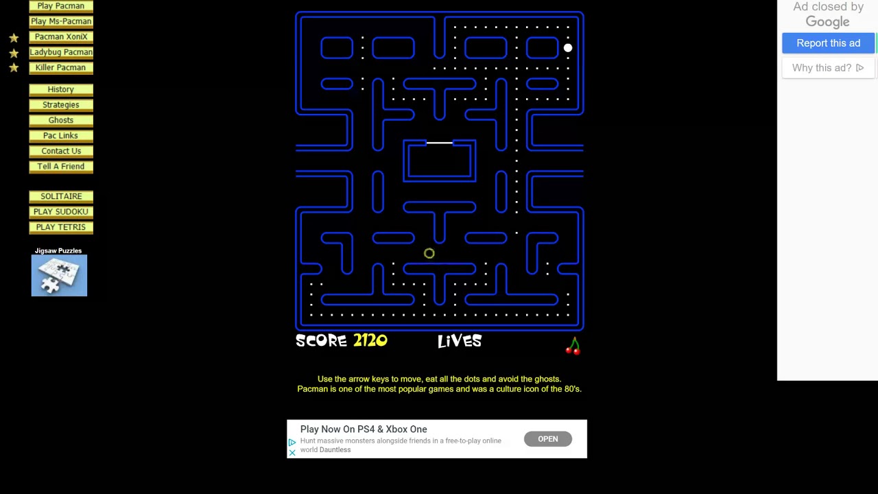 GOOGLE PACMAN free online game on