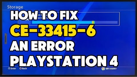 How To Fix PS4 CE-33415-6 An Error has Occurred