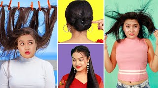 LONG HAIR VS SHORT HAIR PROBLEMS & LIFE HACKS | Most Funny Situations Every Girl Can Relate