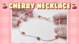 DIY Cherry Beaded Necklace 🍒