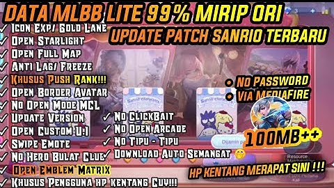 Data Ml Lite 100Mb Edisi Push Rank Terbaru | Ml Lite | Mlbb Lite | Cara Atasi Lag & Patah Patah