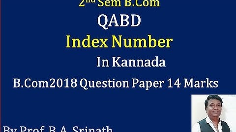 Index Number in Kannada - 2018 Question Paper 14 Marks (By Srinath Sir)
