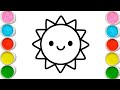 Sun 🌞 🌞 Drawing, Painting & Coloring For Kids and Toddlers_ Child Art 🎨