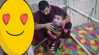 الوقوف لحالة شلل دماغي بحزام السبايدر Standing for cerebral palsy with a spider belt