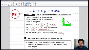 Geometry: Unit 7 Part 5 Solving Right Triangles