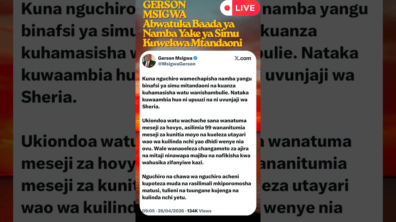 GERSON MSIGWA Abwatuka Baada ya Namba Yake ya Simu Kuwekwa Mtandaoni 🤔