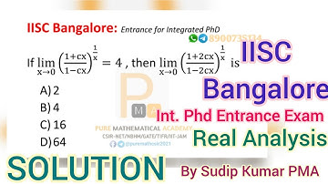 IISC Bangalore Mathematics | Real Analysis Solution | Entrance of Integrated  PhD | by Sudip Kumar