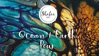 #20. Shelee Art - Rounds - Ocean and Earth Pour