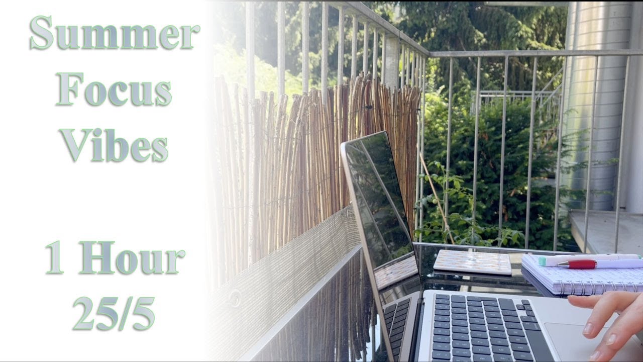 Study With Me on a Summer Balcony 🌿 Birds & Urban Ambience | 25/5 Pomodoro | No Music