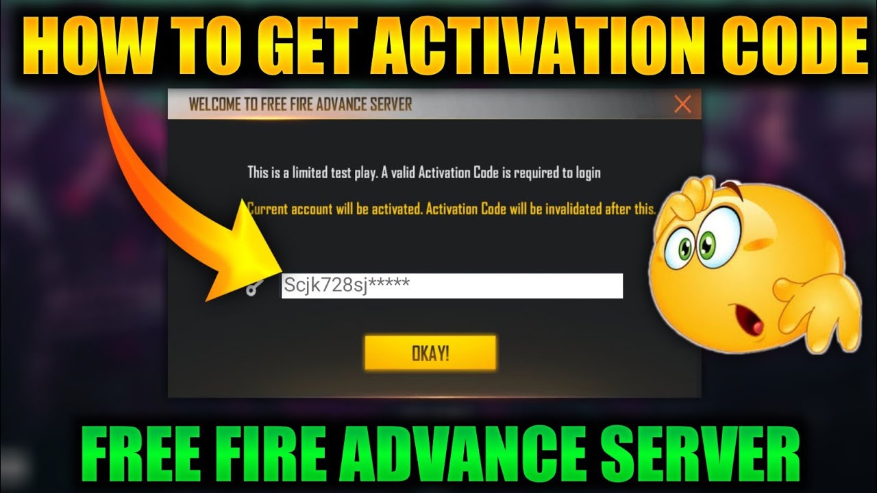 free fire advance server activation code