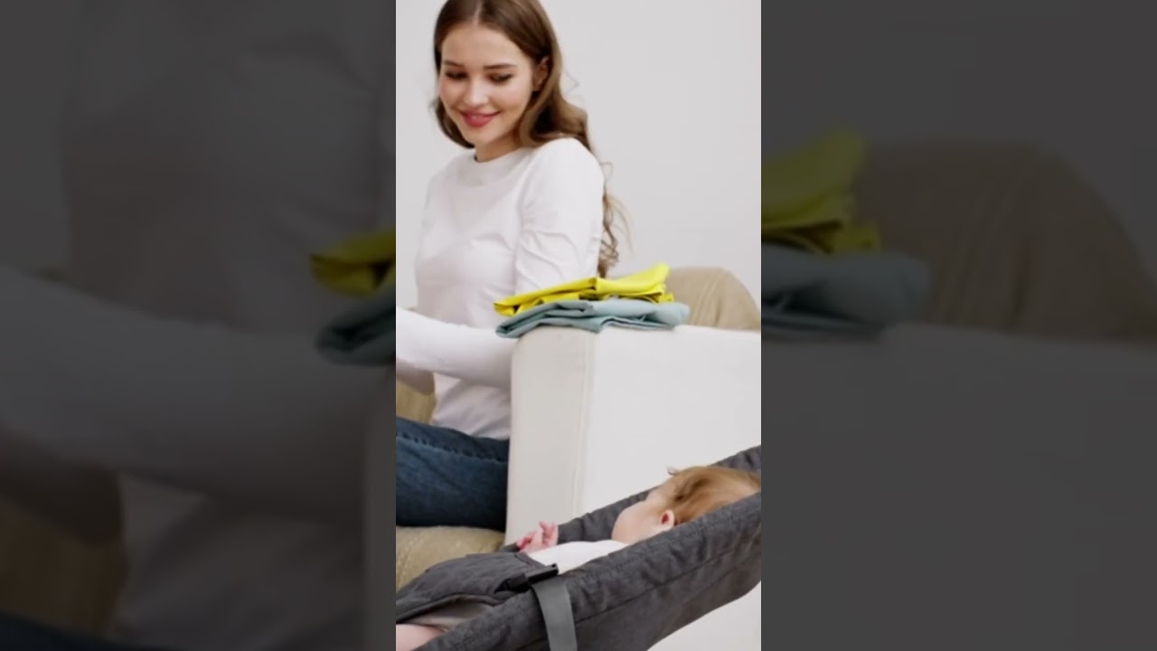 ANGELBLISS Baby Bouncer, Portable Bouncer Seat for Babies, Infants Bouncy Seat with Mes