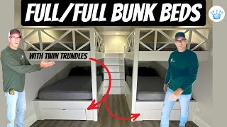 Full Over Full Bunk Beds  With Twin Trundles | STR
